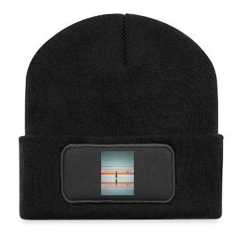 Elegant Woman Passing Subway - Recycled Patch Beanie - black - Front