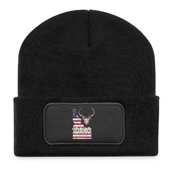 Idaho États-Unis Vintage USA Souvenir - Beanie recyclé à patch - noir - Devant