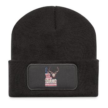 Idaho Vereinigte Staaten Vintage USA Souvenir - Recycelte Patch Beanie - Dunkelgrau - Vorne