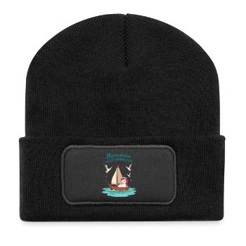 Naviguez licorne ahoy ! - Beanie recyclé à patch - noir - Devant