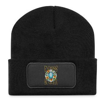 Tropische Meeresschildkröte - Recycelte Patch Beanie - Schwarz - Vorne