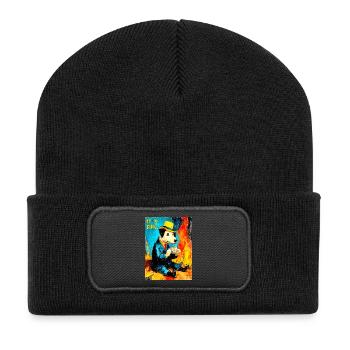 "Its still fine" by van Gogh - Recycled Patch Beanie - black - Front