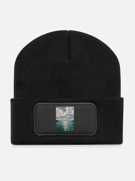 Soleil - Beanie recyclé à patch - noir