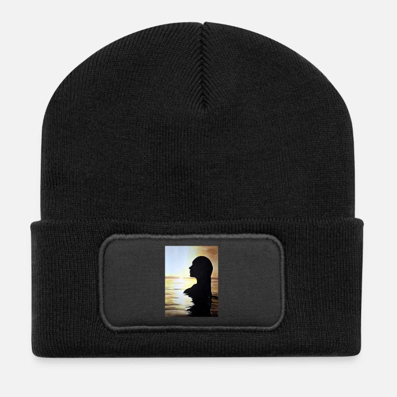 Begegnung - Recycelte Patch Beanie - Schwarz