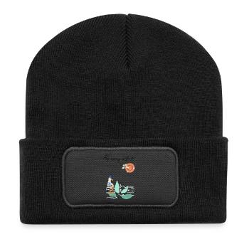 Oiseau côtier en vacances - Beanie recyclé à patch - noir - Devant