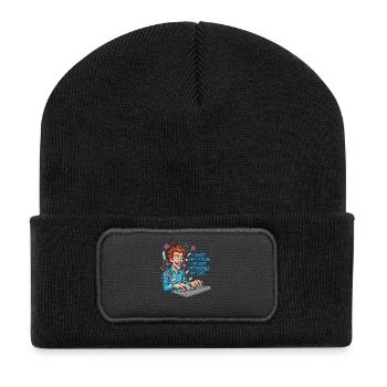 Code Optimizer: Anti-social? Just coding! - Recycled Patch Beanie - black - Front