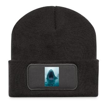 Hafgufa, giant sea-mouth beast of Norse North Sea - Recycled Patch Beanie - dark grey - Front
