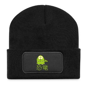 Fun Japanese Dinosaur - Recycled Patch Beanie - black - Front