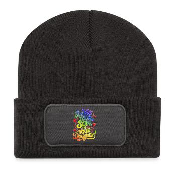 Je ne suis pas ton fils, je suis ta fille - Beanie recyclé à patch - charbon - Devant