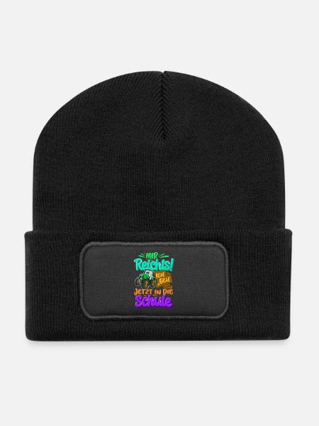 Traktor Kinder Einschulung - Recycelte Patch Beanie - Schwarz