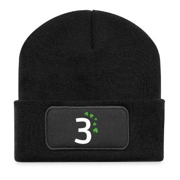 3 - Recycled Patch Beanie - black - Front