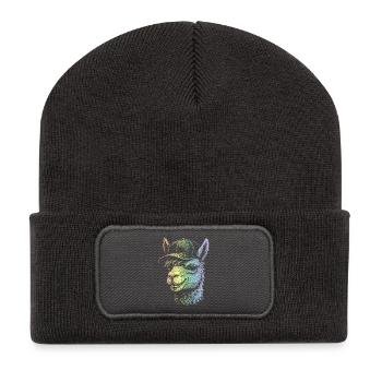 Lama - Recycelte Patch Beanie - Dunkelgrau - Vorne