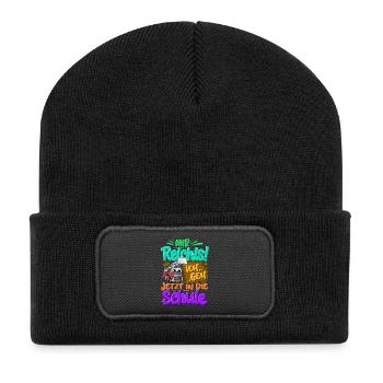 Einschulung Feuerwehr - Recycelte Patch Beanie - Schwarz - Vorne