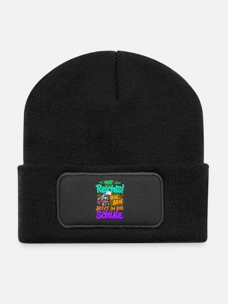 Einschulung Feuerwehr - Recycelte Patch Beanie - Schwarz