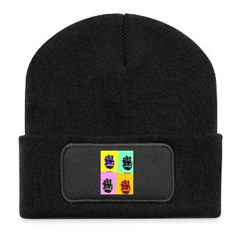 Tannenzapfen - Recycelte Patch Beanie - Schwarz - Vorne