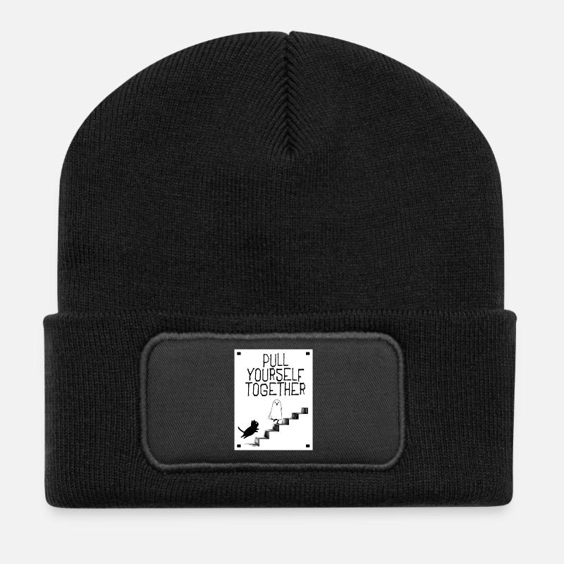 Pull yourself together - Recycelte Patch Beanie - Schwarz