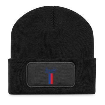 Lugano Stadtflagge Stilvoll Design - Recycelte Patch Beanie - Schwarz - Vorne