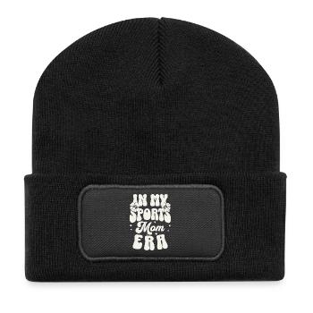 In My Sports Mom Era – Proud Athletic Mom Zitat - Recycelte Patch Beanie - Schwarz - Vorne