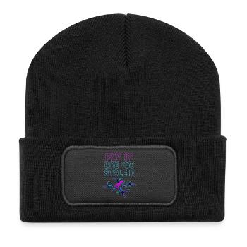 Fly It Like You Stole It – Drohnen Racing - Recycelte Patch Beanie - Schwarz - Vorne