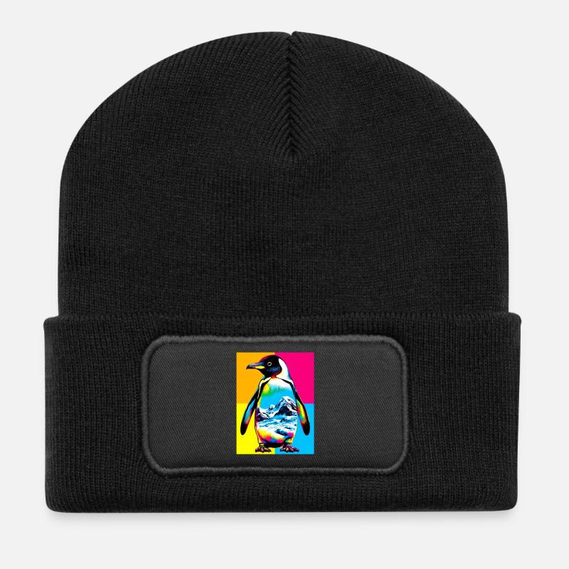 Pinguin - Recycelte Patch Beanie - Schwarz