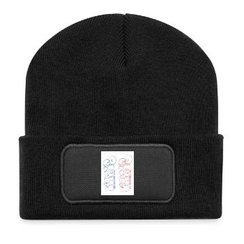 Paris. France. Europe. Monde. - Beanie recyclé à patch - noir - Devant