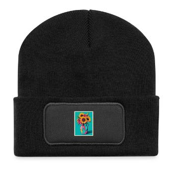 Vase à fleurs Pop Art - Beanie recyclé à patch - noir - Devant