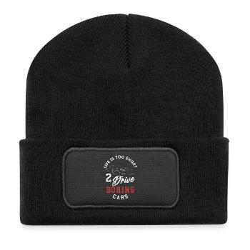 Sports Car Humorous Phrase - Recycled Patch Beanie - black - Front