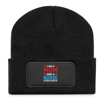 Mom and Caregiver Design - Recycled Patch Beanie - black - Front