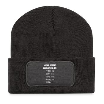 Class shirts We always give 100% at school - Recycled Patch Beanie - dark grey - Front