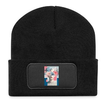 Abstract floral femininity - Recycled Patch Beanie - black - Front