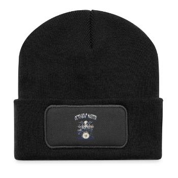 Oktopus Beat Meister Drummer - Recycelte Patch Beanie - Schwarz - Vorne