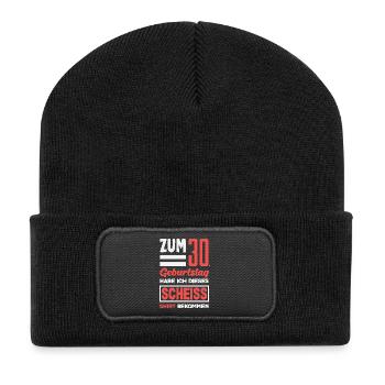 Cadeau amusant pour un 30e anniversaire - Beanie recyclé à patch - noir - Devant
