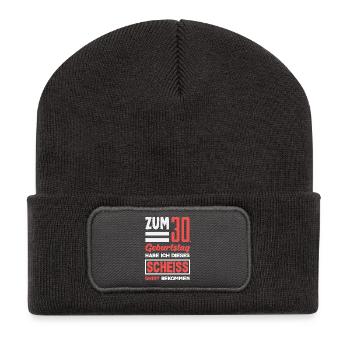 Funny 30th birthday gift - Recycled Patch Beanie - dark grey - Front