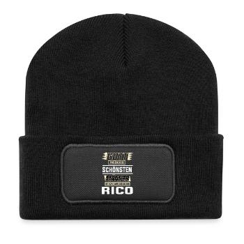 Rico the Most Beautiful Man Shaped by God Design - Recycled Patch Beanie - black - Front
