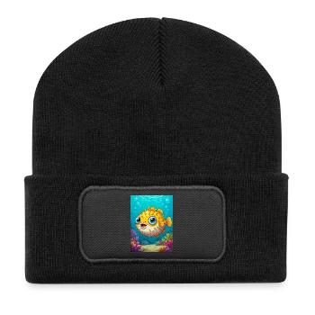 Poisson-globe – poisson venimeux dans les récifs coralliens tropicaux - Beanie recyclé à patch - noir - Devant