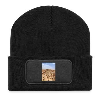 Sable désertique et traces de véhicules - Beanie recyclé à patch - noir - Devant