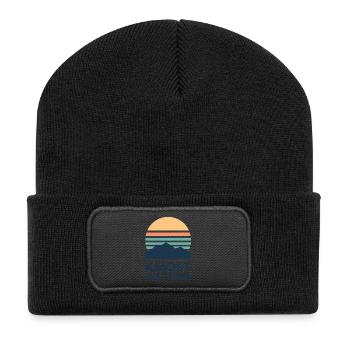 Kmoet just nothing, Antwerpener Dialekt Shirts - Recycelte Patch Beanie - Schwarz - Vorne