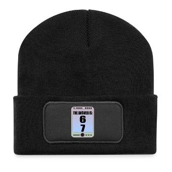 Six Seven 6 7 Meme - Recycled Patch Beanie - black - Front