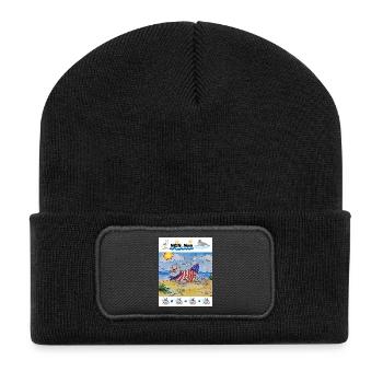 EG Holiday I Seal I North Sea I Gift Idea - Recycled Patch Beanie - black - Front