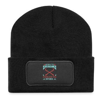 Born to hunt, forced to work - Recycled Patch Beanie - black - Front