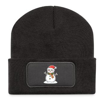 Bonhomme de neige - Beanie recyclé à patch - charbon - Devant
