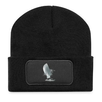 Segelboot - Recycelte Patch Beanie - Schwarz - Vorne