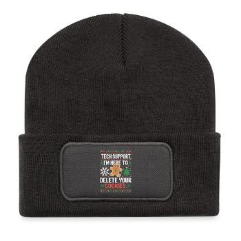Tech Support Cookie Saying - Recycled Patch Beanie - dark grey - Front