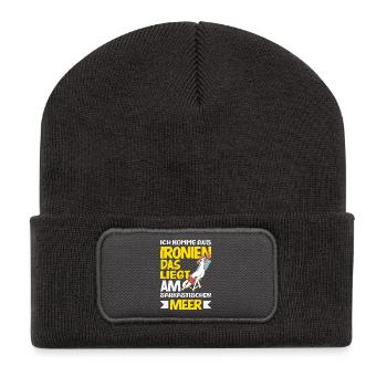 Je viens des ironies – Mer sarcastique - Beanie recyclé à patch - charbon - Devant