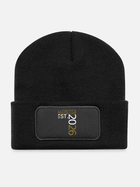 Meister est. 2026 - Recycelte Patch Beanie - Schwarz