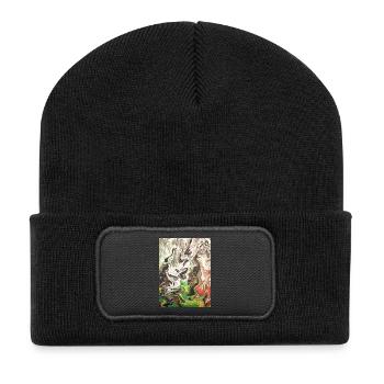 Dämoniko - Recycelte Patch Beanie - Schwarz - Vorne