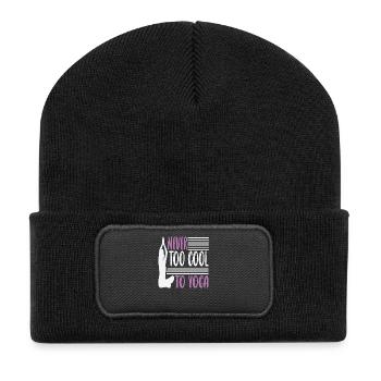 Never to cool to yoga - Recycled Patch Beanie - black - Front