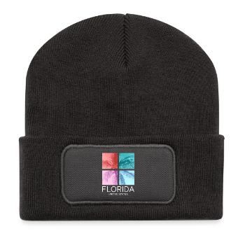 Florida USA Miami Amerika Sommer Palmen Strand - Recycelte Patch Beanie - Dunkelgrau - Vorne
