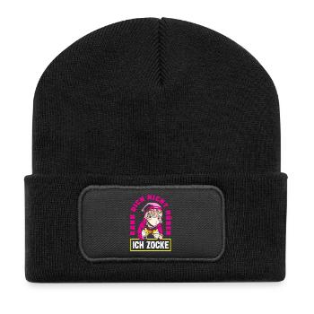 Can't hear you – I'm gambling - Recycled Patch Beanie - black - Front