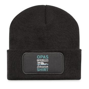 Grandpa's official snoring shirt – raccoon - Recycled Patch Beanie - dark grey - Front